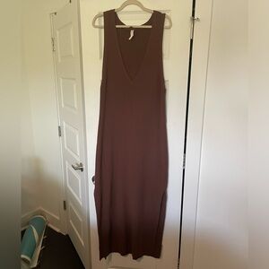 Anthropologie brown midi sweater dress